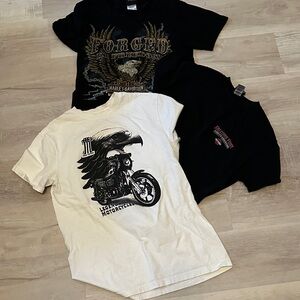 Harley-Davidson set of 3 graphic tees, size small